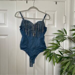 denim body suit size small in women party concert